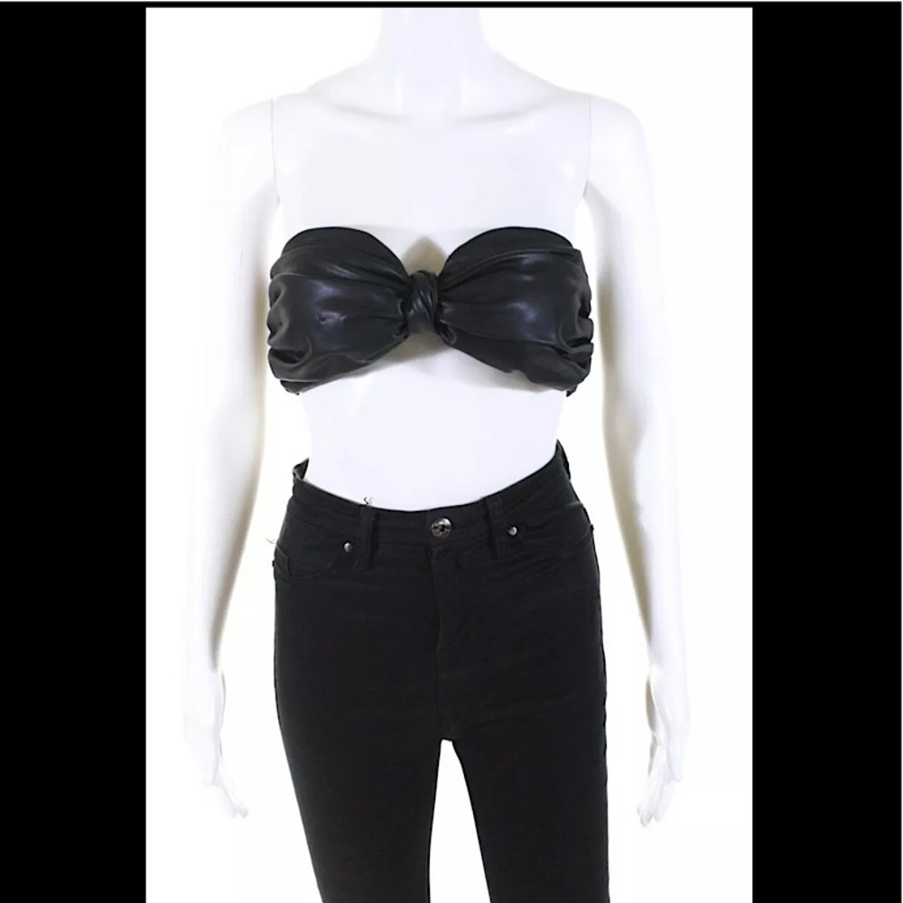 Ronny Kobo Cropped Bandeau Top...Color: Black